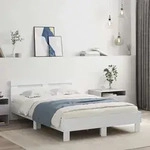 Bettgestell Mit Kopfteil Wei&szlig; 135 X 190 Cm Holzwerkstoff Vidaxl