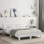 Bettgestell Mit Kopfteil Wei&szlig; 140x200 Cm Holzwerkstoff Vidaxl