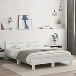 Bettgestell Mit Kopfteil Wei&szlig; 150x200 Cm Holzwerkstoff Vidaxl