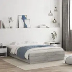 Bettgestell Mit Schubladen Grau Sonoma 120x190 Cm Holzwerkstoff Vidaxl