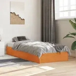 Massivholzbett Ohne Matratze Wachsbraun 75x190 Cm Kiefernholz Vidaxl