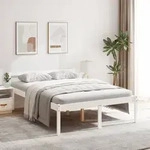 Seniorenbett Wei&szlig; 140x190 Cm Massivholz Kiefer Vidaxl