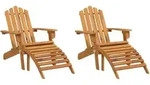 2er Set Adirondack Gartenst&uuml;hle Mit Fu&szlig;st&uuml;tze Aus Akazienholz