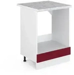 Herdumbauschrank R-line, Bordeaux Hochglanz, 60 Cm , Ap Marmor, Vicco