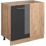 Eckunterschrank R-line, Anthrazit Hochglanz, 86 Cm Ohne Arbeitsplatte Vicco