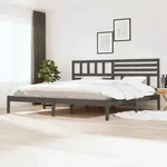Massivholzbett Grau Kiefer 200x200 Cm Vidaxl