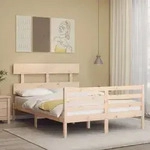 Massivholzbett Mit Kopfteil 140x190 Cm Vidaxl