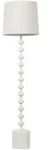 Stehlampe Wei&szlig; Metall 160 Cm 1-flammig Stoffschirm Trommelform Langes Kabel Mit