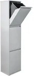 Basic Recycling Abfalleimer / M&uuml;lleimer Aus Stahl, M&uuml;lltrennsystem Mit 3