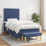 Boxspringbett Mit Matratze Blau 90x200 Cm Stoff Vidaxl