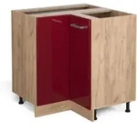 Vicco - Eckunterschrank R-line, Bordeaux Hochglanz, 75.6 Cm Ohne Arbeitsplatte