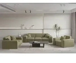 Sofaset Designersofa Celes Premium 3-2-1 In Stoff Opera Velvet Olivgr&uuml;n