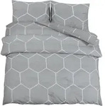Vidaxl Duvet Cover Set Grey 200x220 Cm Cotton