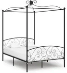 Himmelbett-gestell Schwarz Metall 120 X 200 Cm Vidaxl