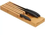 Messerorganizer Bambus, Messeraufbewahrung F&uuml;r 5 Messer, Messereinsatz F&uuml;r