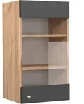 Vicco - K&uuml;chenglasschrank Fame-line, Anthrazit-gold, 40 Cm