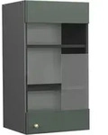Vicco - K&uuml;chenglasschrank Fame-line, Gr&uuml;n-gold Landhaus, 40 Cm