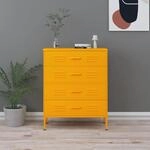 Kommode Senfgelb 80x35x101,5 Cm Stahl Vidaxl