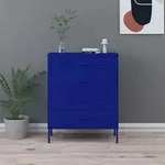 Kommode Marineblau 80x35x101,5 Cm Stahl Vidaxl