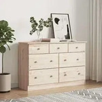 Kommode Alta 112x35x73 Cm Massivholz Kiefer - Vidaxl