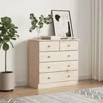 Kommode Alta 77x35x73 Cm Massivholz Kiefer - Vidaxl