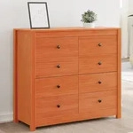 Beistellschrank Wachsbraun 100x40x90 Cm Massivholz Kiefer Vidaxl