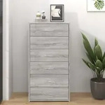 Sideboard Mit 6 Schubladen Grau Sonoma 50x34x96cm Holzwerkstoff - Vidaxl