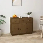 Sideboard Honigbraun 100x40x75 Cm Massivholz Kiefer - Vidaxl