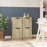 Sideboards 2 Stk. Sonoma-eiche 30x30x70 Cm Holzwerkstoff - Vidaxl