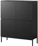 Bemmi - Highboard Hochkommode 4-t&uuml;rig, Schwarz, 100 Cm - Selsey