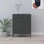 Kommode Anthrazit 80x35x101,5 Cm Stahl - Vidaxl