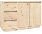 Sideboard 111x34x75 Cm Massivholz Kiefer - Vidaxl