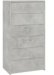 Sideboard Mit 6 Schubladen Betongrau 50x34x96 Cm Holzwerkstoff Vidaxl