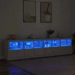 Sideboard Mit Led-leuchten Wei&szlig; 283x37x67 Cm - Vidaxl