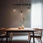 H&auml;ngelampe Esstisch Pendelleuchte Schwarz Wohnzimmerlampe Modern, Holzlampe