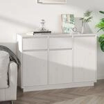 Sideboard Wei&szlig; 110x34x75 Cm Massivholz Kiefer Vidaxl