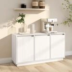Sideboard Wei&szlig; 111x34x60 Cm Massivholz Kiefer - Vidaxl