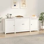 Sideboard Wei&szlig; 164x37x68 Cm Massivholz Kiefer - Vidaxl