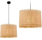 Briloner - Borra Pendelleuchte, Strohschirm, Boho-stil, E27 Fassung, Natur, &Oslash;40 X