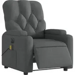 Massagesessel Elektrisch Dunkelgrau Stoff - Vidaxl