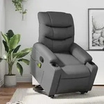 Massagesessel Mit Aufstehhilfe Grau Kunstleder - Vidaxl