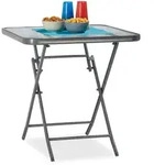 Balkontisch Klappbar Struk Mit Ornament-glasplatte, Bistrotisch F&uuml;r Garten & Balkon,