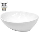 Luxebath - Ecd Germany Waschbecken Waschtisch 410x330x142 Mm Aus Keramik Wei&szlig; Inkl.