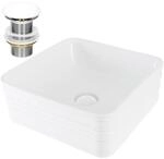 Luxebath - Ml-design Waschbecken Keramik Wei&szlig; 39x39x15 Cm Quadratisch Mit