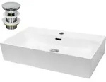 Luxebath - Ecd Germany Waschbecken Waschtisch 515x360x130 Mm Aus Keramik Wei&szlig; Inkl.