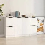 Sideboards 3 Stk. Wei&szlig; Holzwerkstoff - Vidaxl
