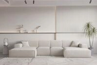 Wohnlandschaft U-form Celes Premium Xs In Stoff Ascot Bukla Beige