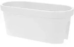Balkon Gel&auml;nder Blumentopf Oval - Wei&szlig; / 60 Cm - Gel&auml;nder Pflanztopf Blumenkasten