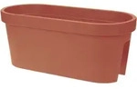Balkon Blumentopf Oval - Terracotta / 60 Cm - Kunststoff Pflanzkasten Zum Einh&auml;ngen