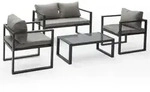 Happy Garden - Gartenm&ouml;bel Ibiza Aus Grauem Stoff 4-sitzer - Aluminium Anthrazit